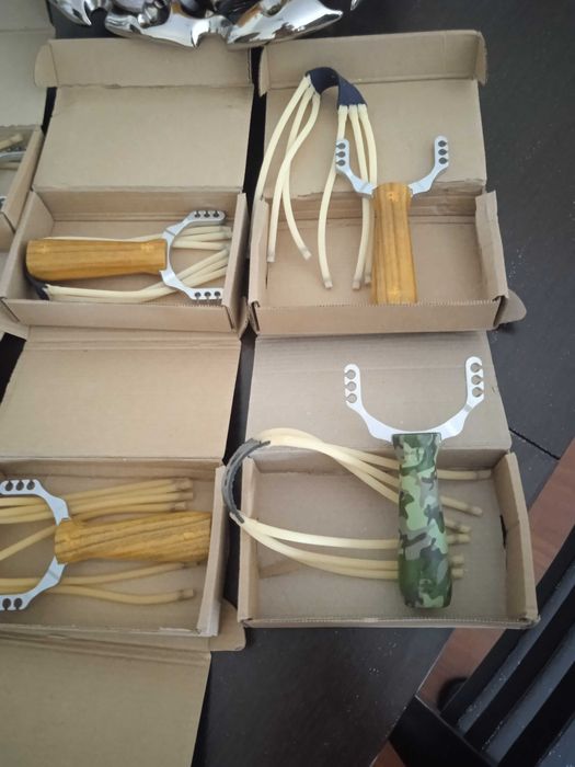 Fisga metálica cabo camuflado/cabo de madeira