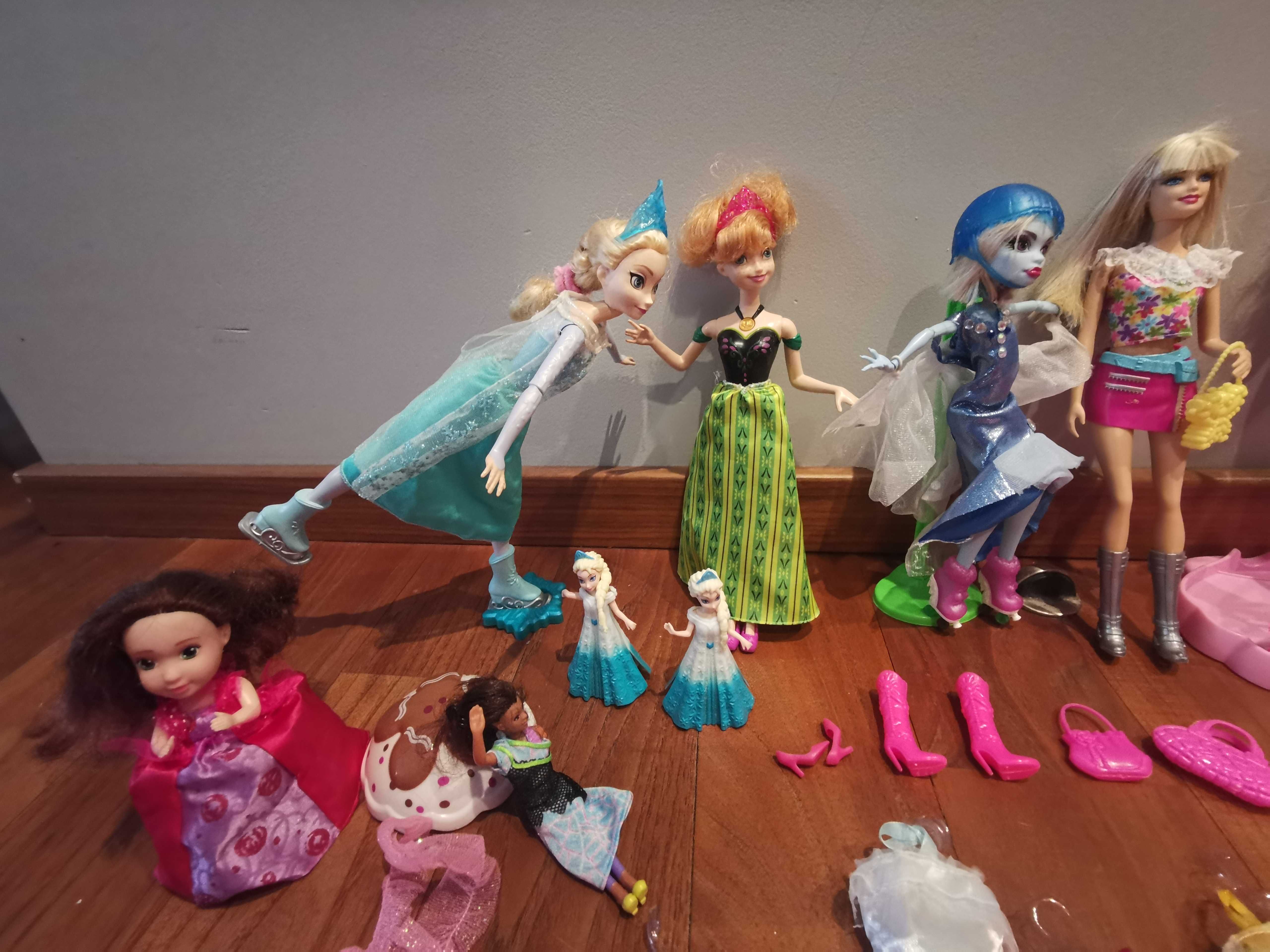 ok 30 elem., łyżwiarka Elsa+Anna, Syrenka Disney, ala Barbie