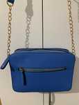 Kobaltowa pudełkowa torebka cross body