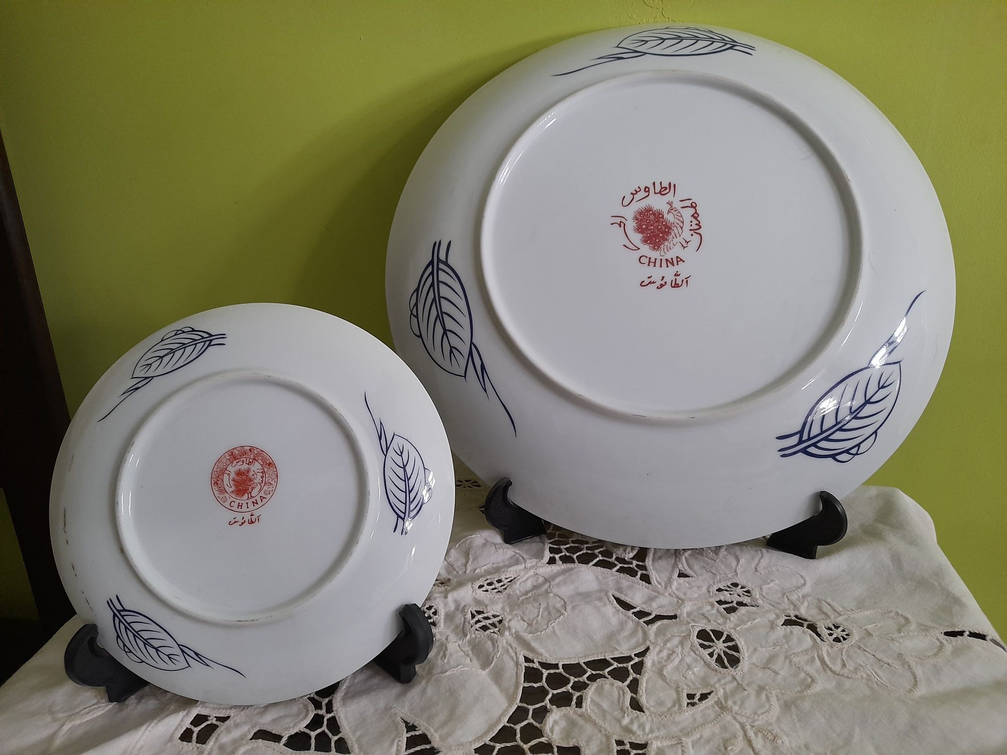 Pratos de porcelana chinesa com Pavões