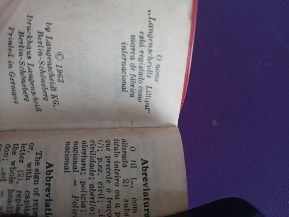 LILLIPUT Dictionary Portuguese-English,  1963 Langenscheidt's