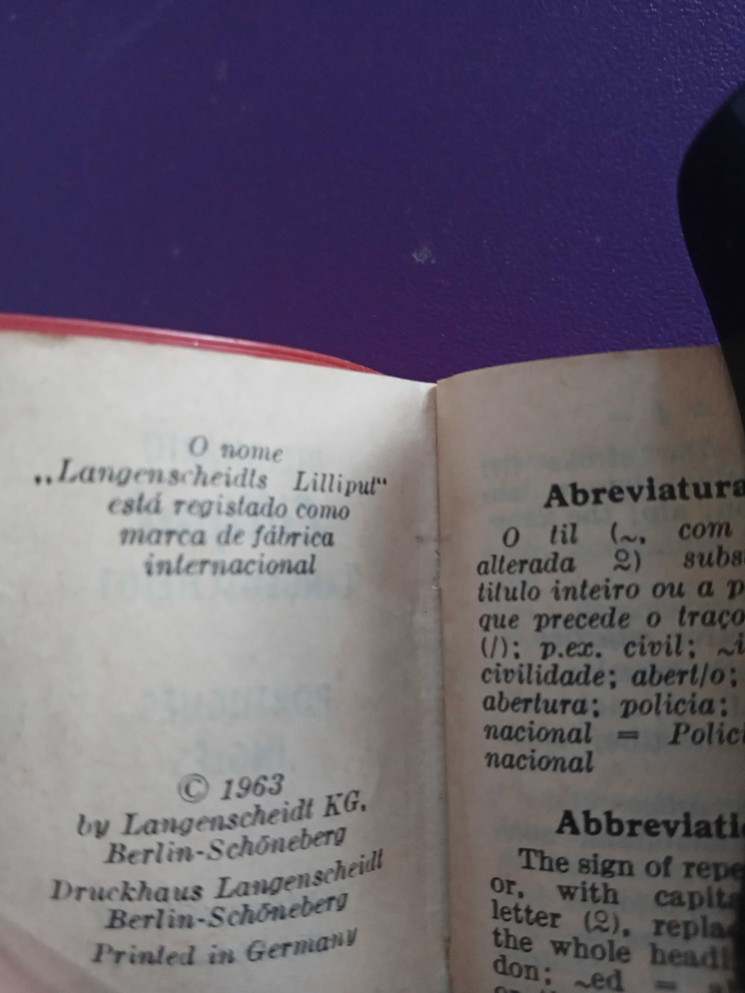 LILLIPUT Dictionary Portuguese-English,  1963 Langenscheidt's