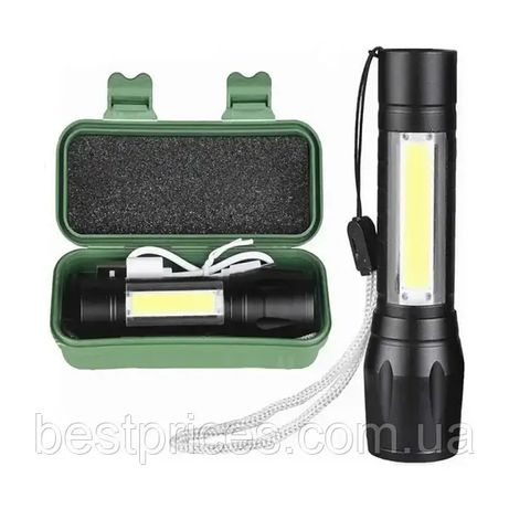 Ручной мощный фонарь аккумуляторный с боковой подсветкой Police BL C72