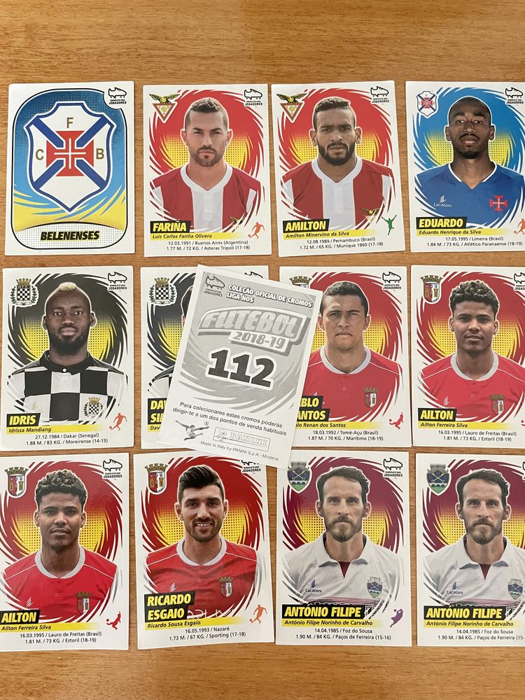 Cromos da temporada 2018 a 2019