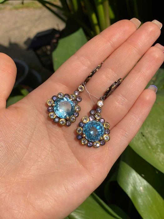 Kolczyki srebrne z naturalnym Topazem!!!