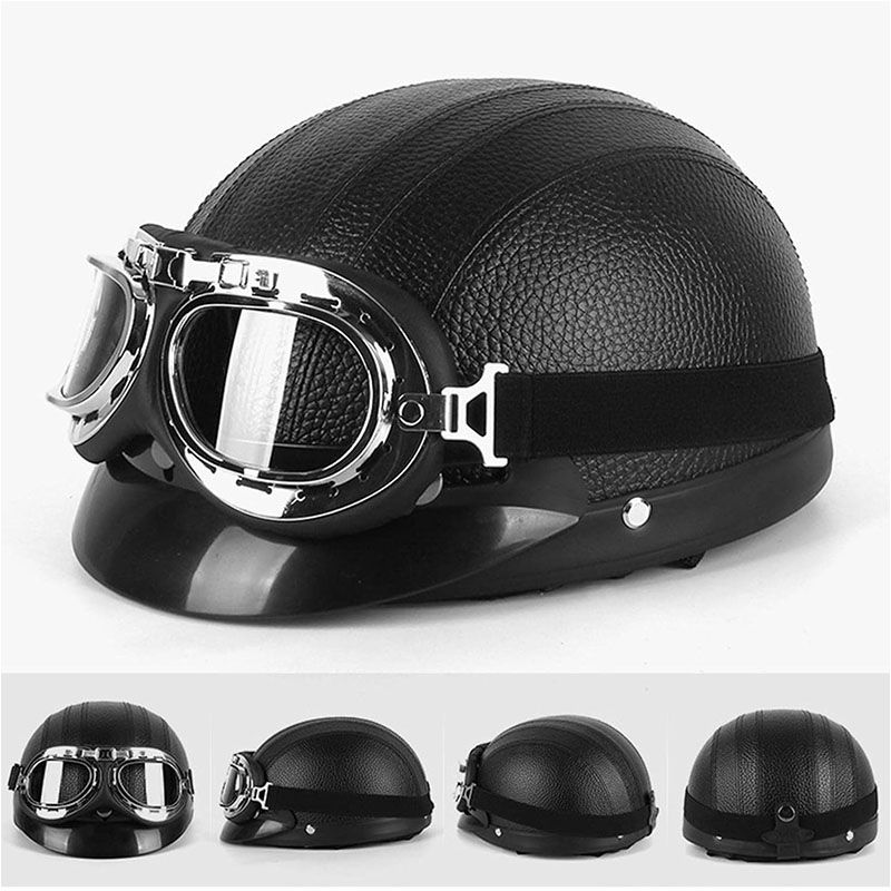 Kask rowerowy retro z okularami rozmiar M 56-60 cm