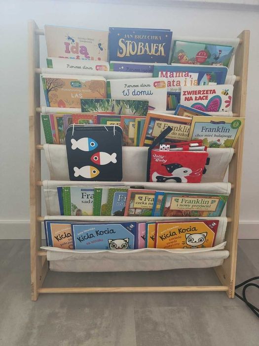 Regał na Książki Montessori – Drewniany Organizer 6 Półek NOWY