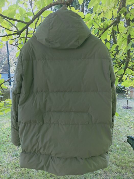 Bardzo ciepła kurtka zimowa Scotch&Soda męska z kapturem oliwkowa XL