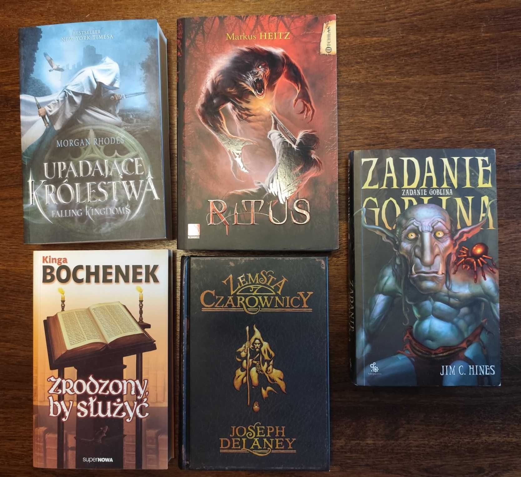 Książki fantastyczne (Rhodes, Heitz, Hines, Delaney, Bochenek)