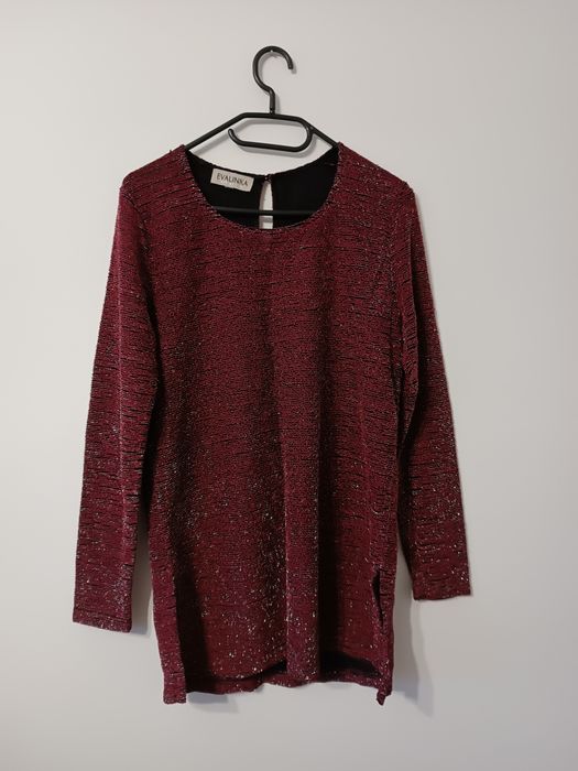 Bluzeczka tunika błyszcząca srebrną nitką na karnawał czy wielkie wyjś