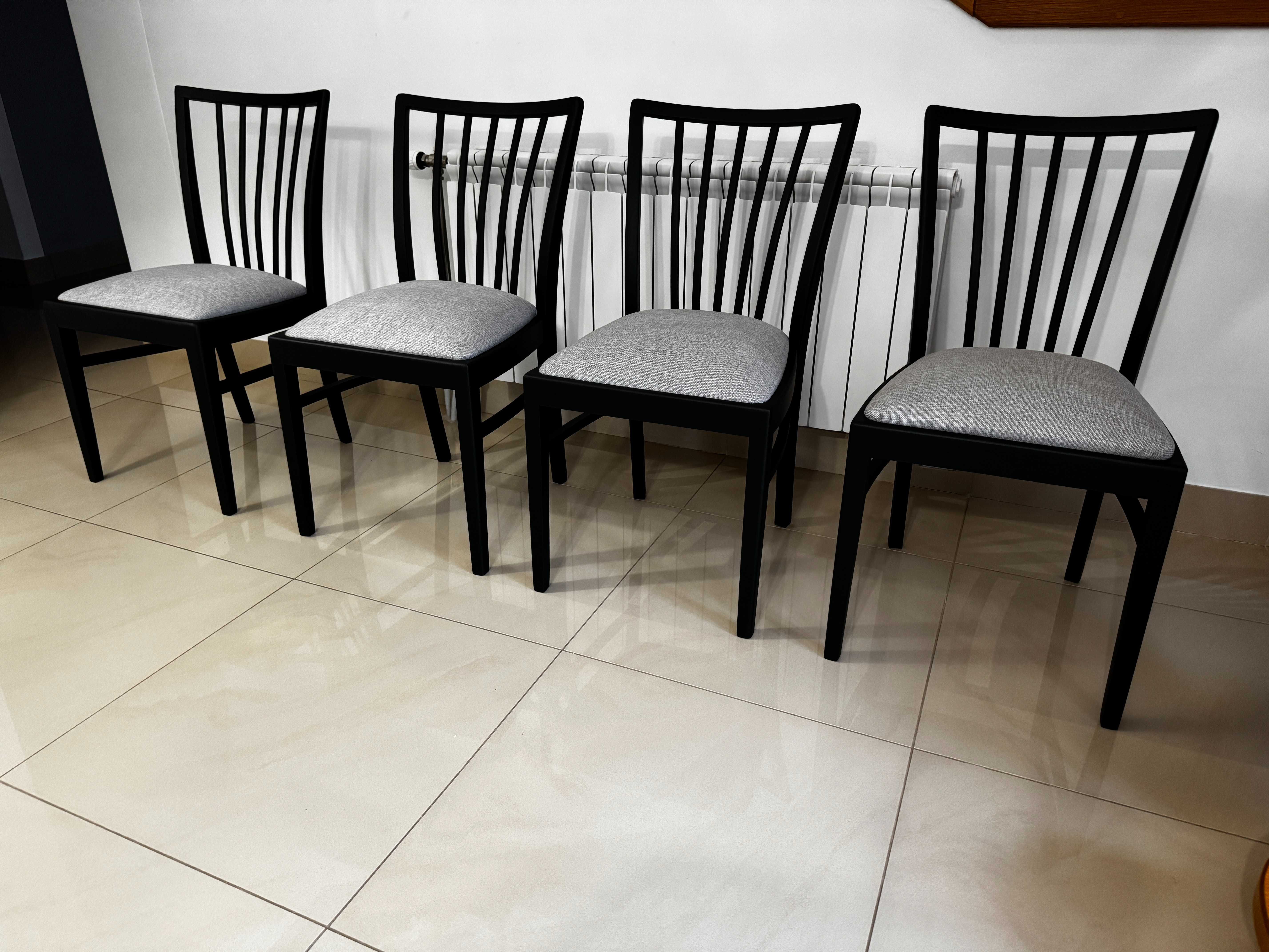 Krzesła 4 szt. art deco stylowe po renowacji czarne krzesło stół loft