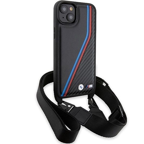 Etui Bmw M Edition Carbon Tricolor Lines & Strap na iPhone 15 Plus / 1