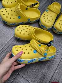 Крокси сабо шльопанці Crocs жовті патріотичні кроксы