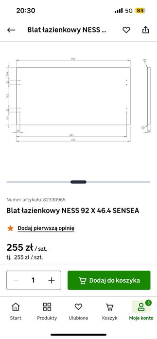 Sprzedam nowy blat bez opakowania!