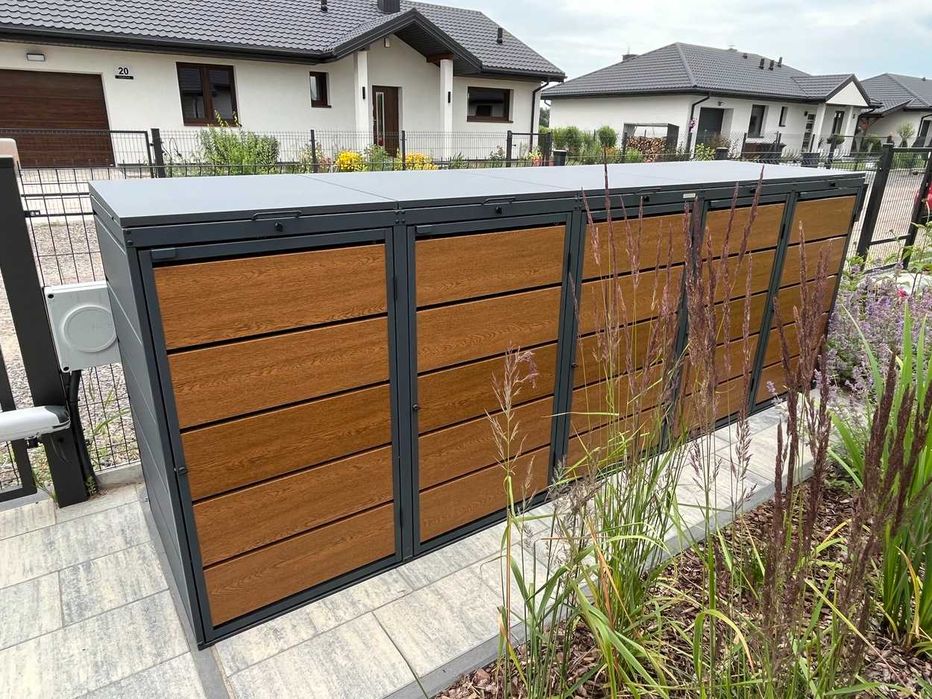 Zabudowa koszy na śmieci, obudowa na kosze na śmieci, osłona koszy