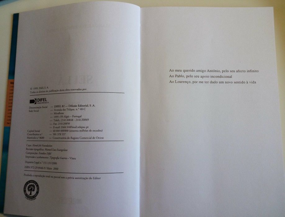 "Sei Lá" Margarida Rebelo Pinto, Col Letras D'Hoje, 15ª Ed. DIFEL 1999