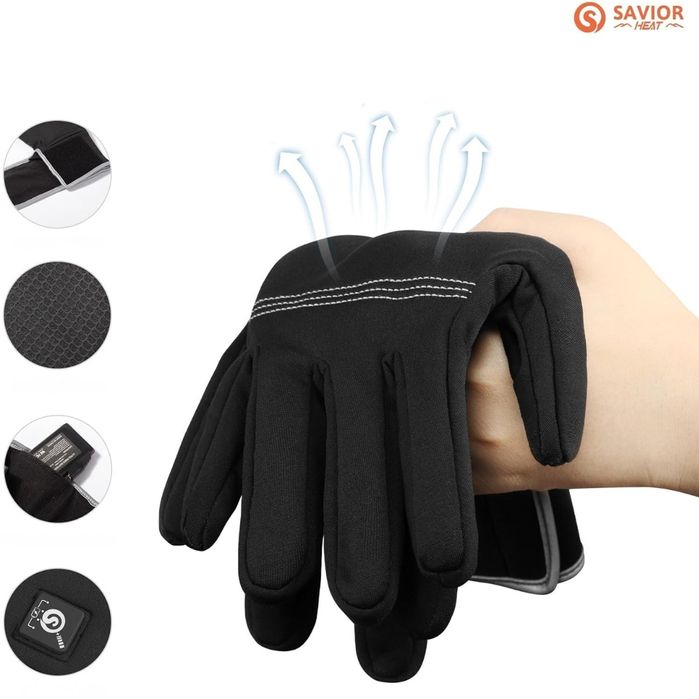 Rękawice Grzewcze Zimowe Cienkie Sportowe SAVIOR HEAT 2200mAh XL/XXL