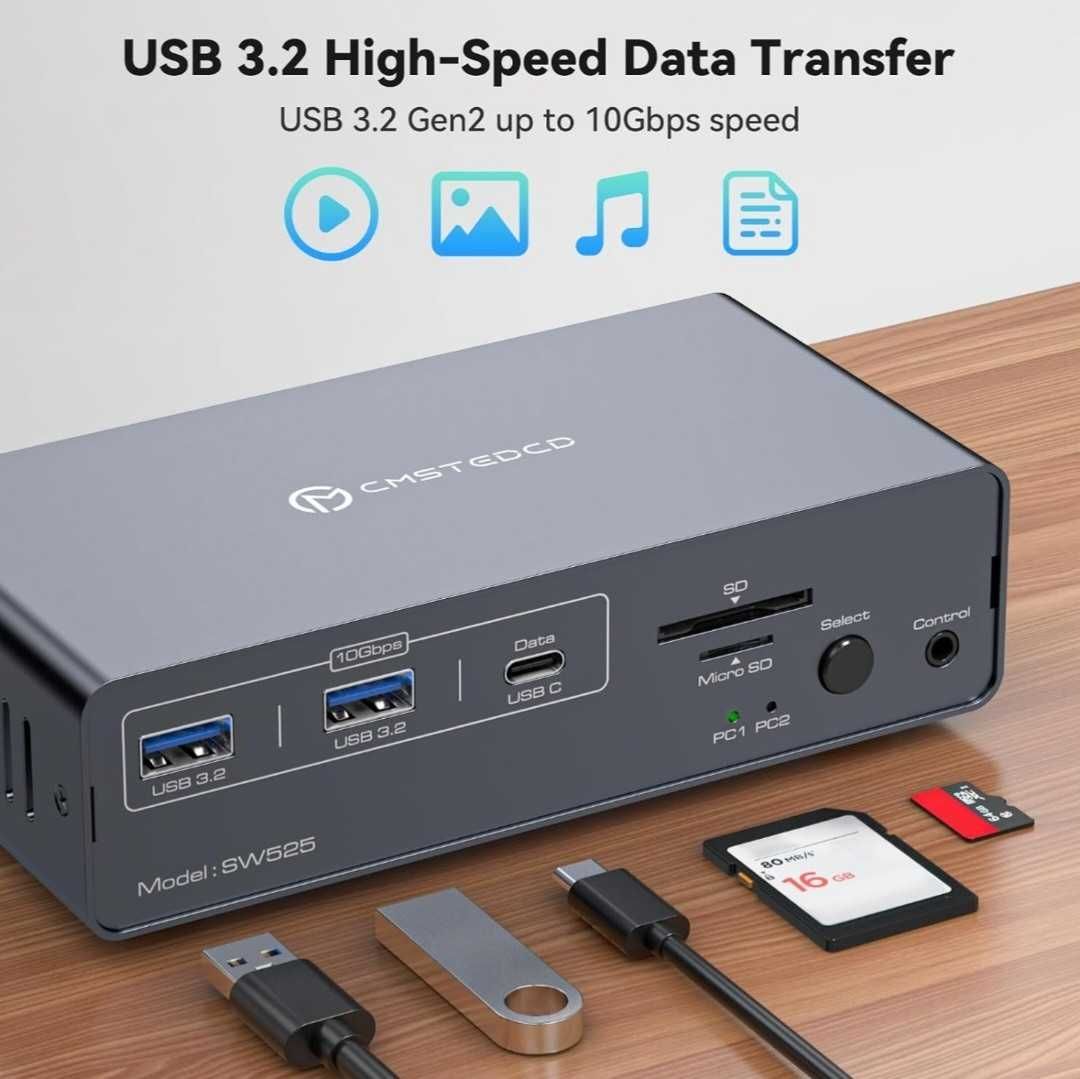 Stacja dokująca USB C 4K 120 Hz Switch 12-in-1