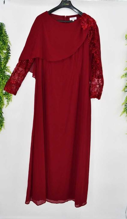 Elegancka sukienka wizytowa Faeriesty 3XL bordowa