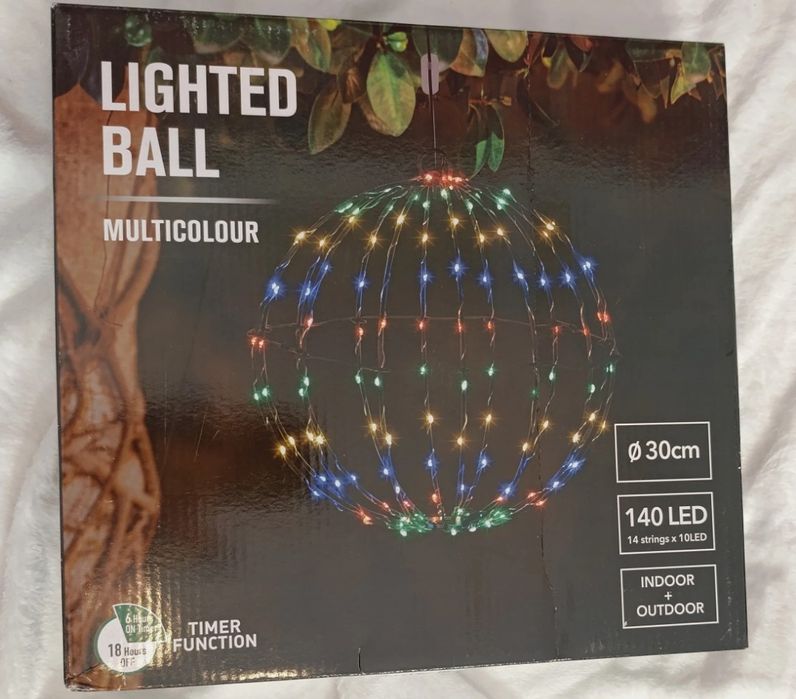 Kula świetlana LED – wielokolorowa 30 cm