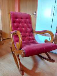 Fotel bujany stylowy, tapicerowany