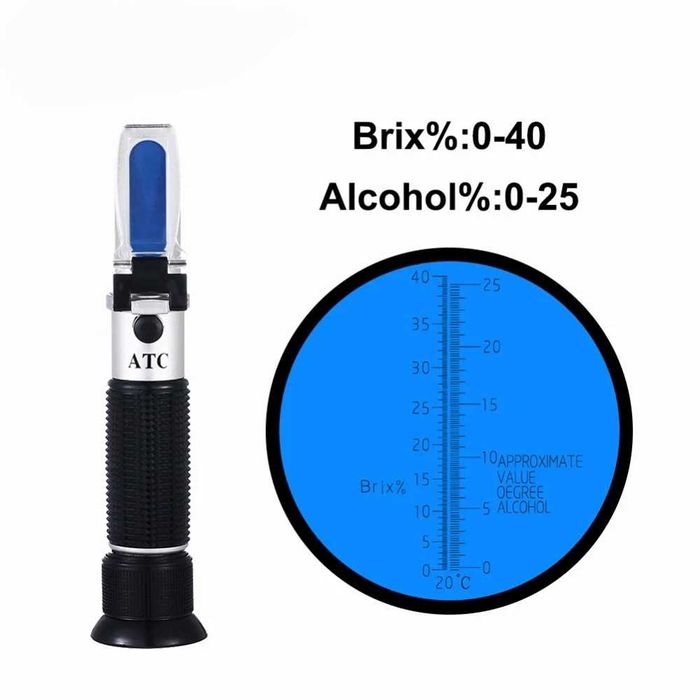 Рефрактометр сахар 040 алкоголь 025 двухкомпонентный RZ121 цукор спирт
