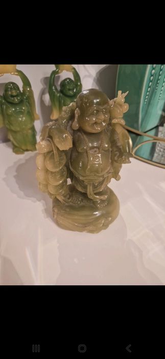 Conjunto de 3 budas em jade