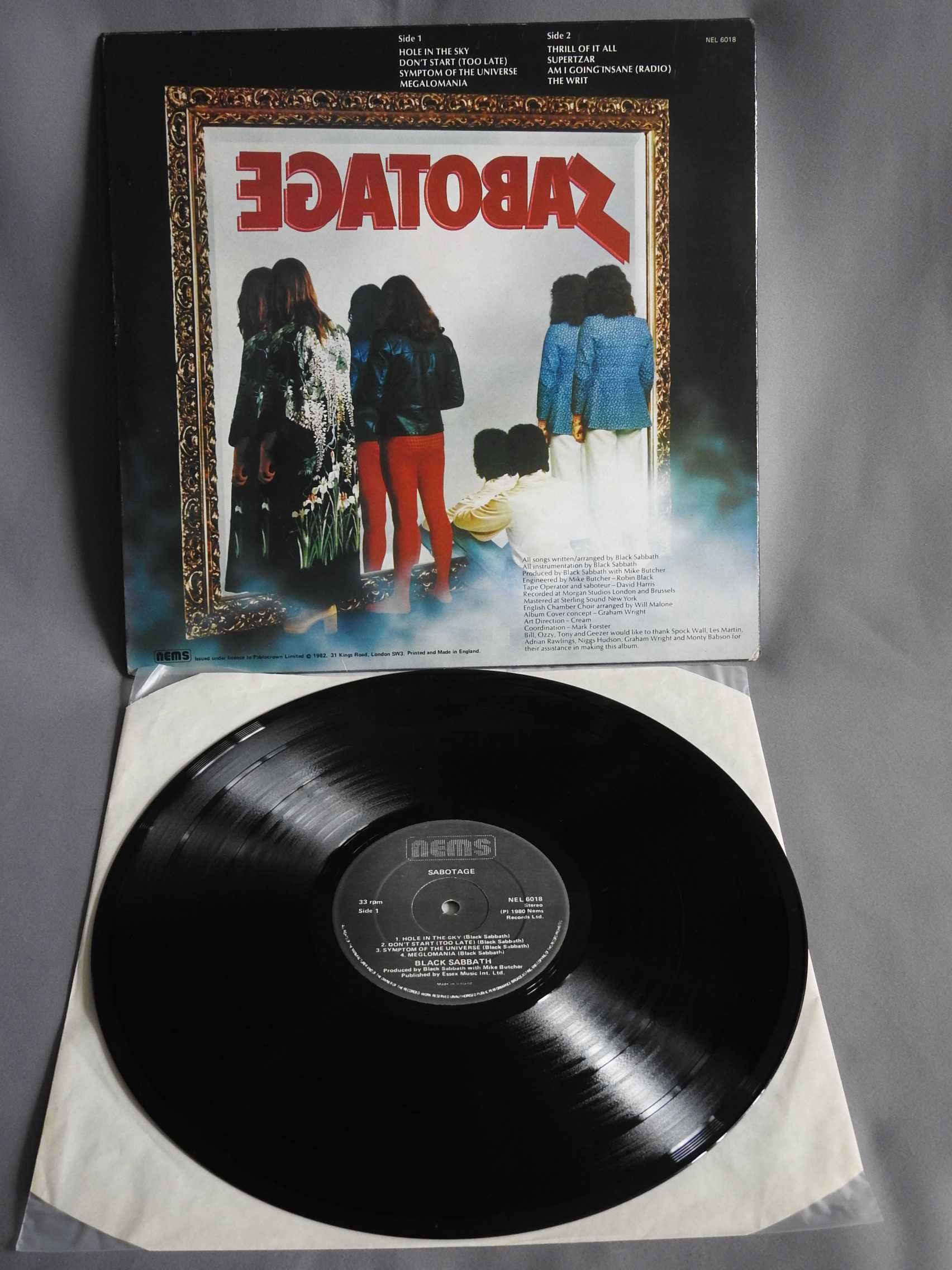 Black Sabbath Sabotage LP 1975 пластинка re1982 Ireland / UK EX+