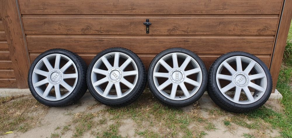 Felgi audi 18" s line 5x112 ET 43 otwór 57.1 mm + opony zima 225/40