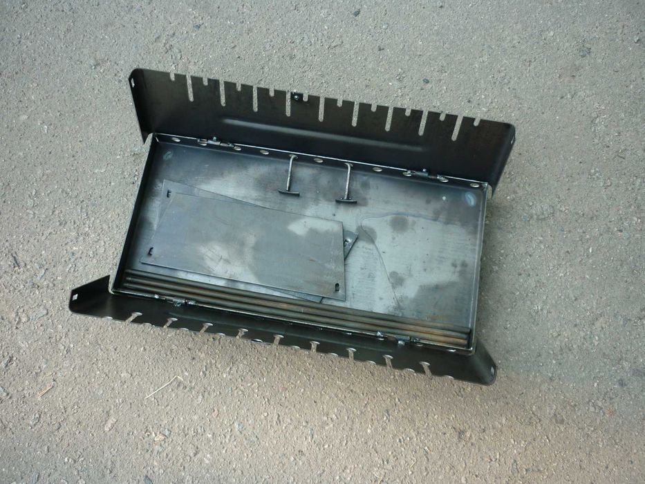 Мангал на 10 шампуров. сталь 2 мм, в собранном виде-чемодан