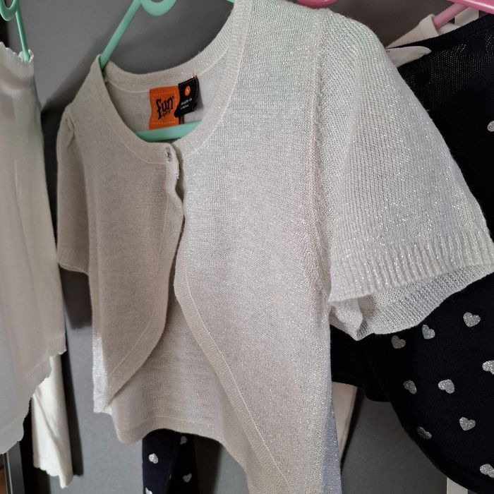 Bolerko białe granatowe r.110/116