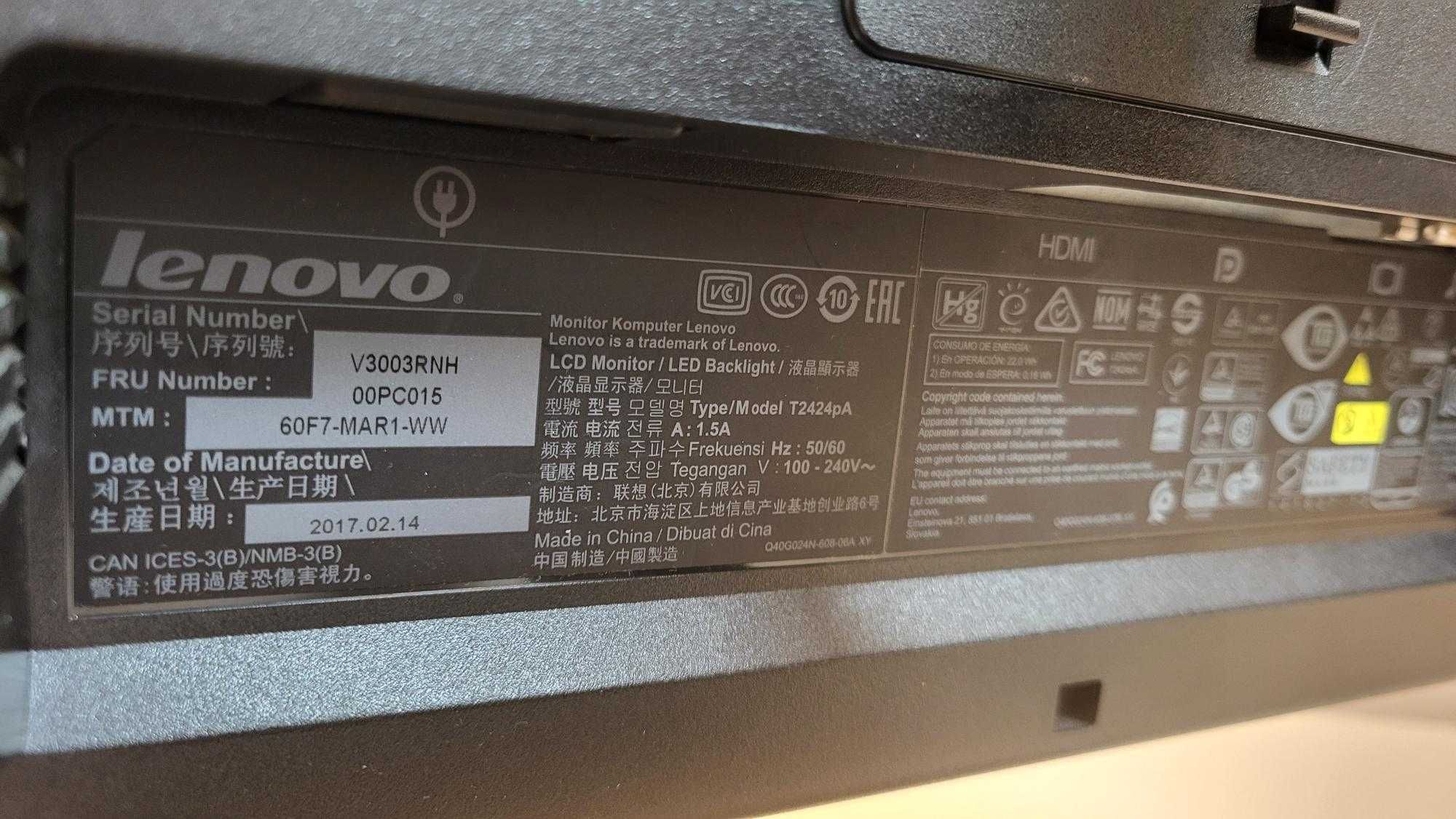 Monitor Lenovo 24" T2424pA