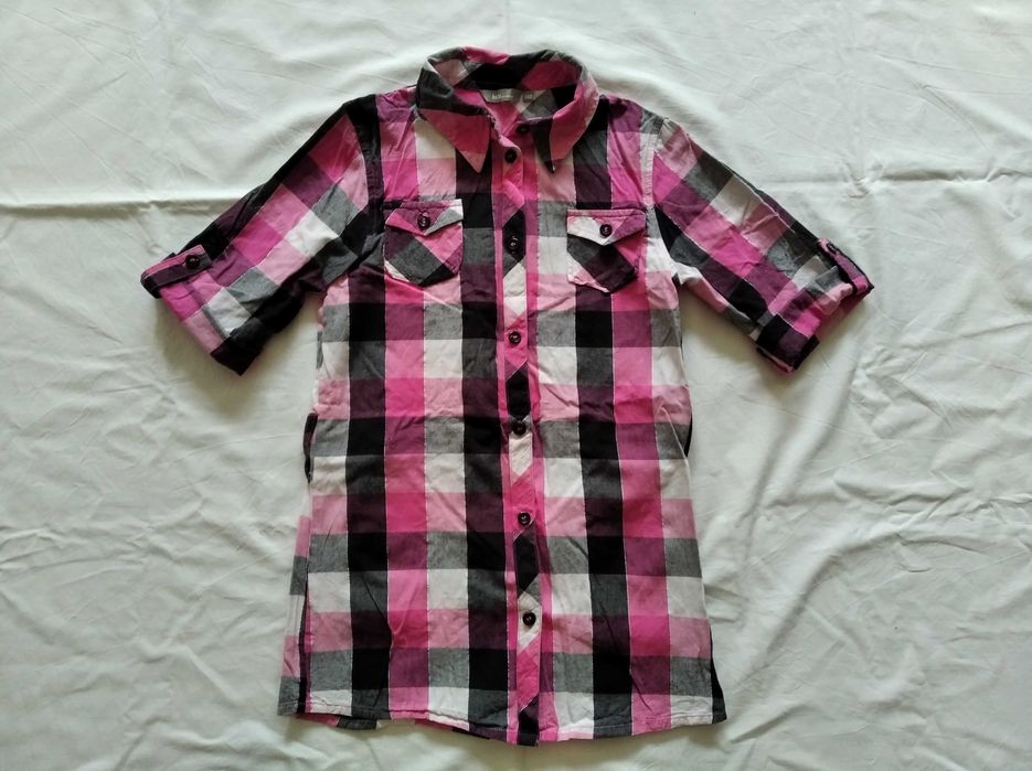 Bawełniana koszula bluzka dziewczęca rozm. 140.