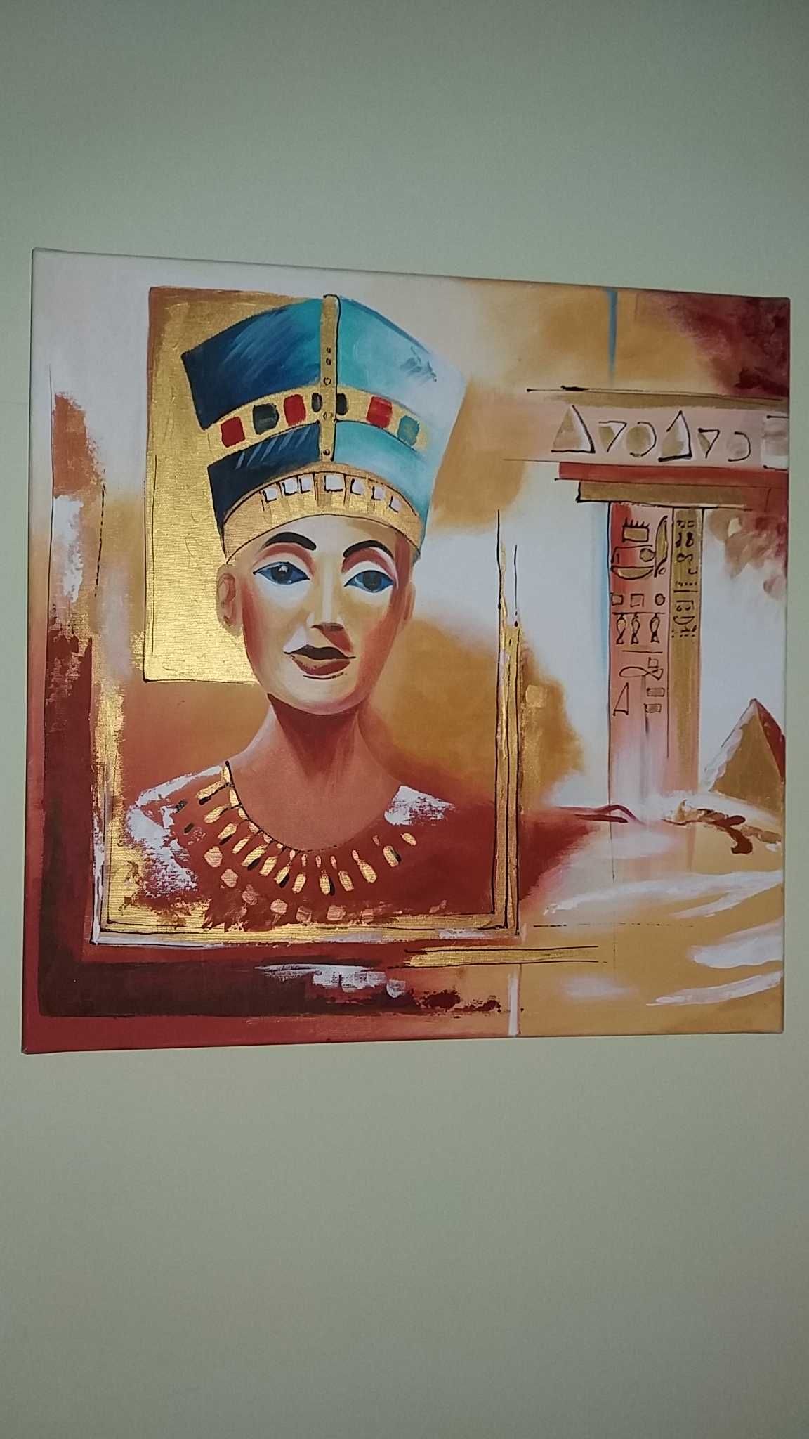 "Egipscy kelnerzy" i"Kleopatra"- cztery obrazy ręcznie malowane