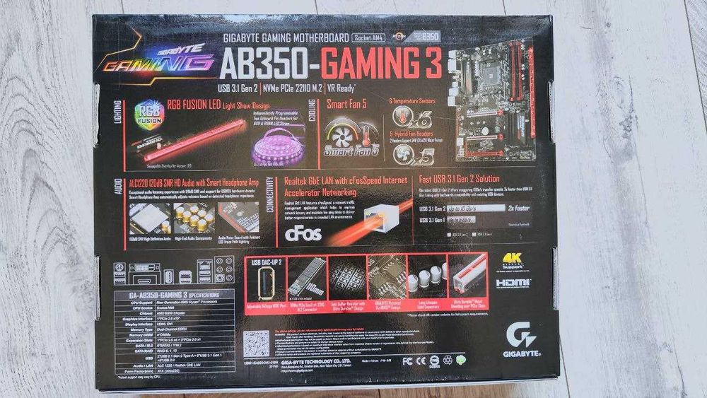 gigabyte GA  AB350 gaming 3— материнська плата (AM4, B350) / б/в