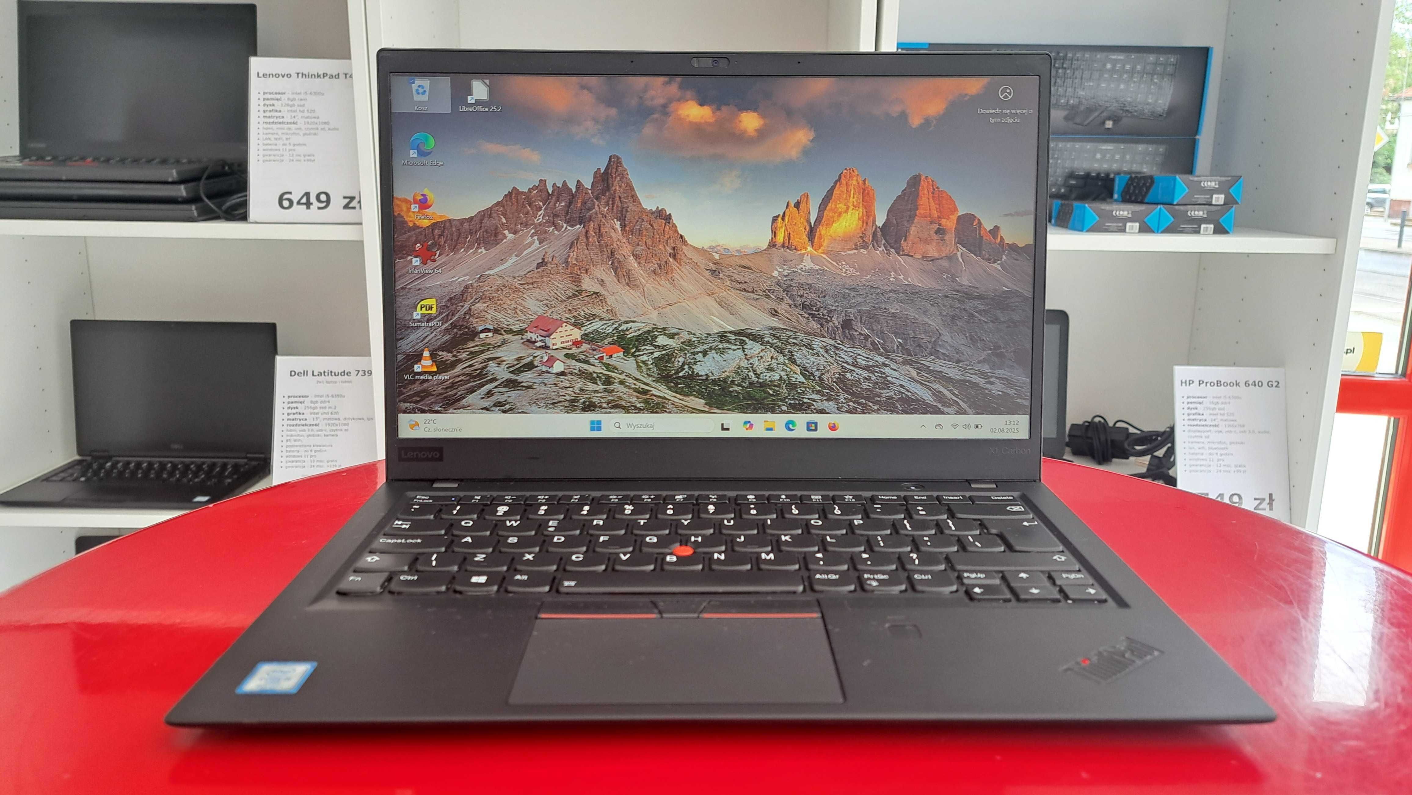 Laptop Lenovo X1 Carbon G6 i5-8GEN 16GB/512SSD Dotyk FHD IPS MAT