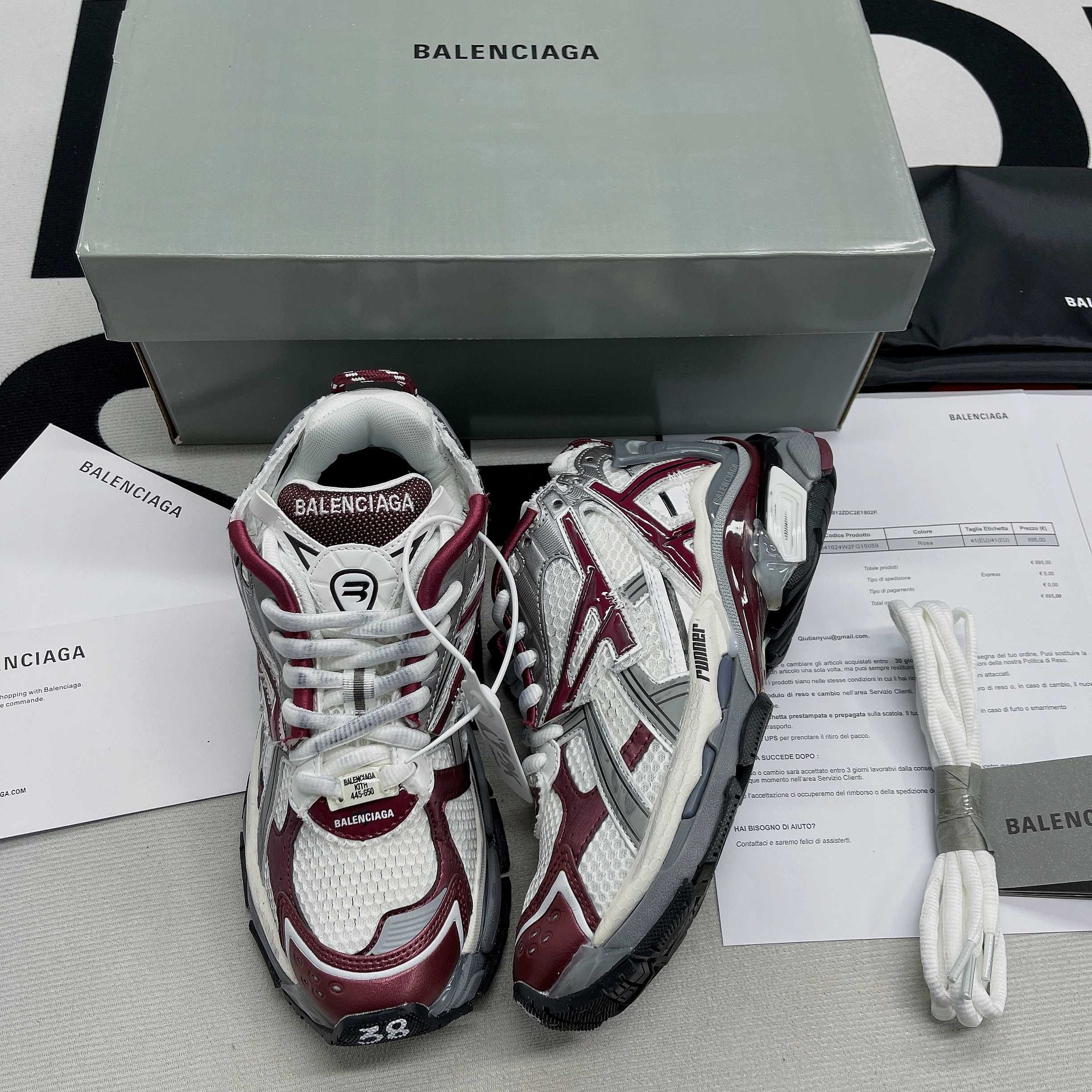 Buty Balenciaga Runner Trainers in Burgundy (35-46)