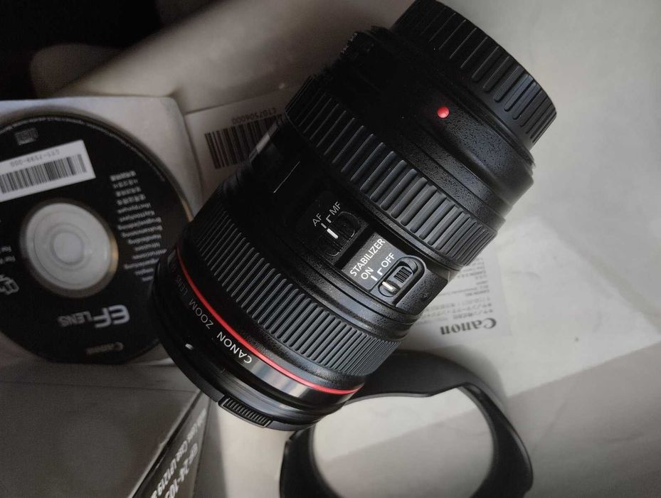 Canon EF 24-105mm f/4L IS USM. Коробка весь комплект