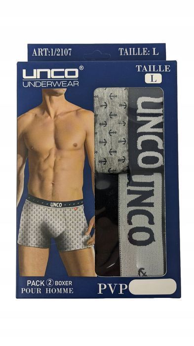 Majtki Bokserki Unco Underwear 2-Pak Bawełna R. L (84 Cm)