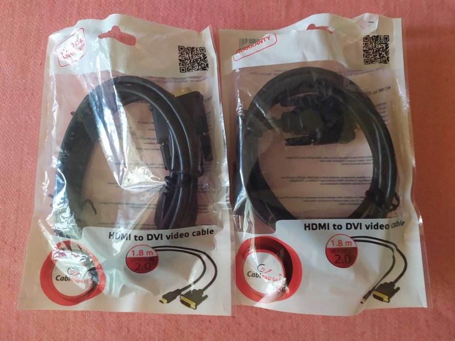 Продам кабель 2Х Cablexpert HDMI / DVI 1.8m Black (СС-HDMI-DVI-6)