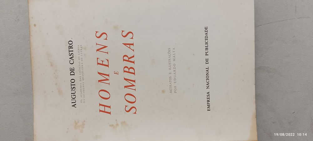 Livros Pa-3 - Augusto De Castro - Homens e Sombras