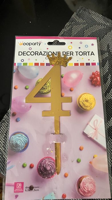 Топер до торта з цифрою чотири , 4