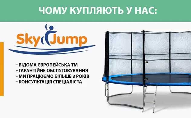 ‼️Акция‼️Усиленный Батут SkyJump, Fun Fit с стремянкой 252, 312 см.