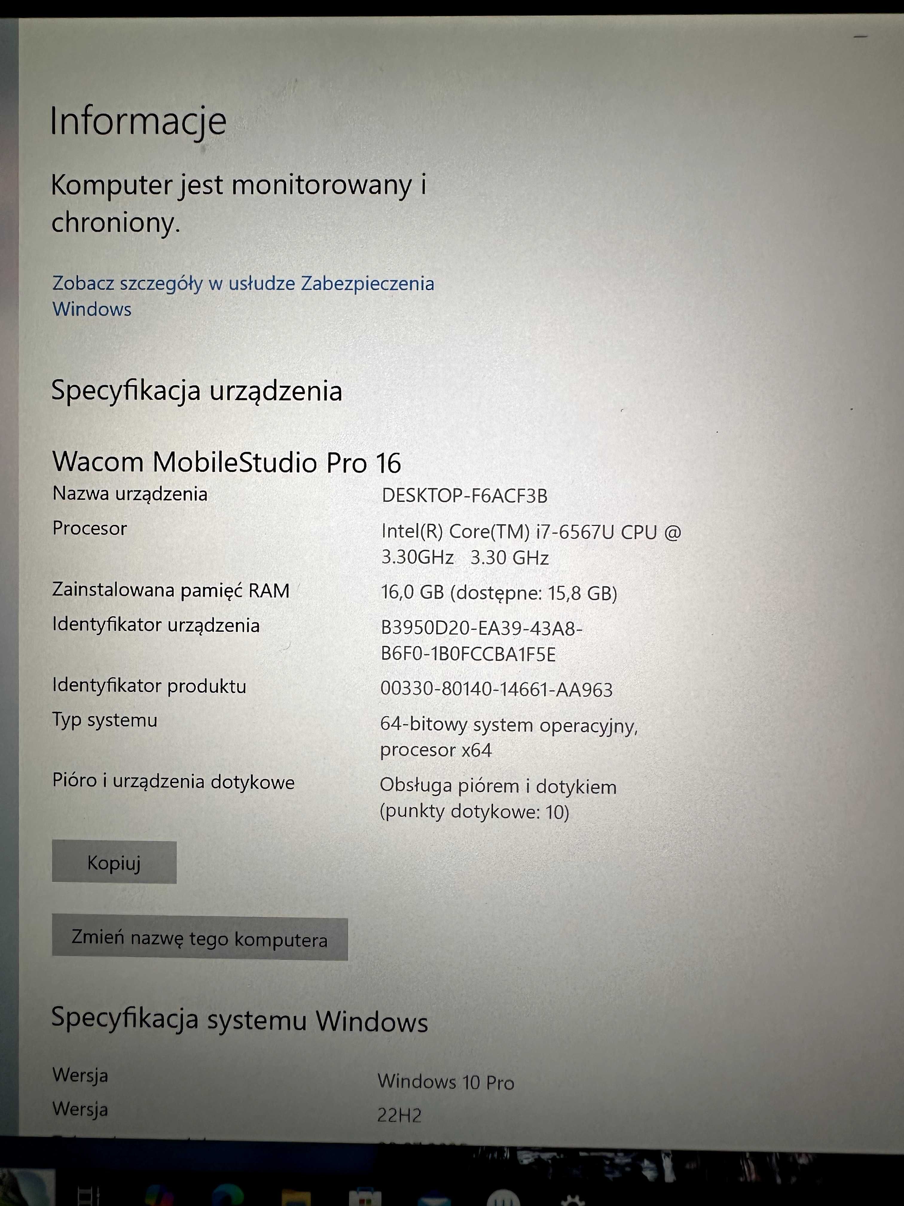 Wacom MobileStudio PRO 16 4K  i7