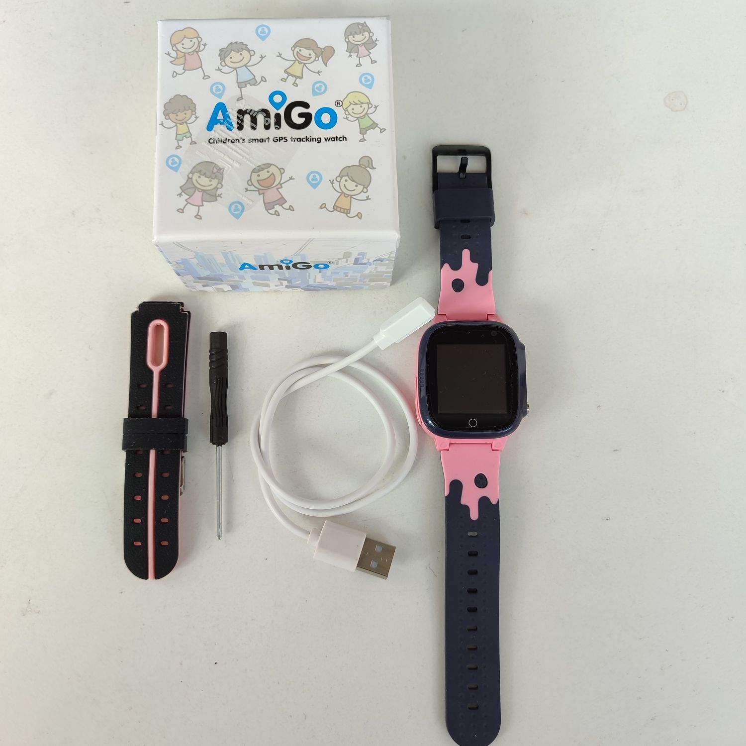 Дитячий смарт годинник AmiGo GO008 Milky GPS WIFI Pink