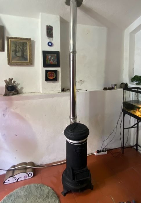 Conj. Tubagens nova com salamandra Ferro Fundido Oliva restaurada