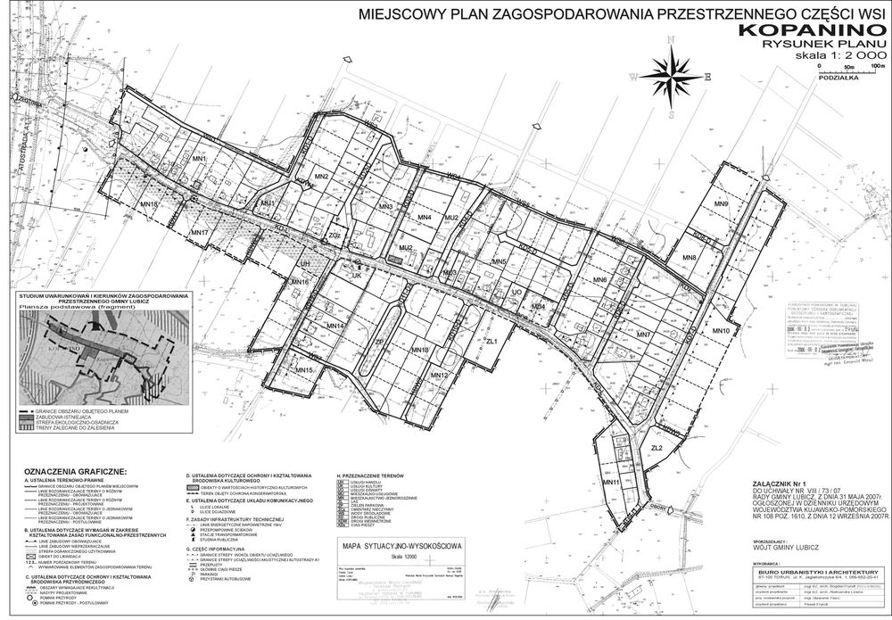 Działka budowlana Kopanino koło Torunia 1731m2