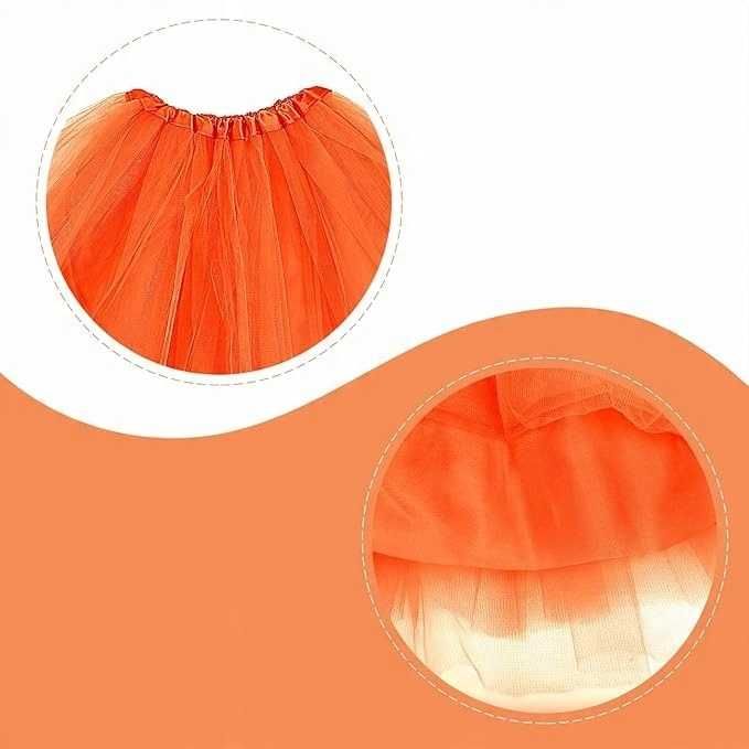 Spódniczka tiulowa pomarańczowa 30cm z podszewką nie prześwituje