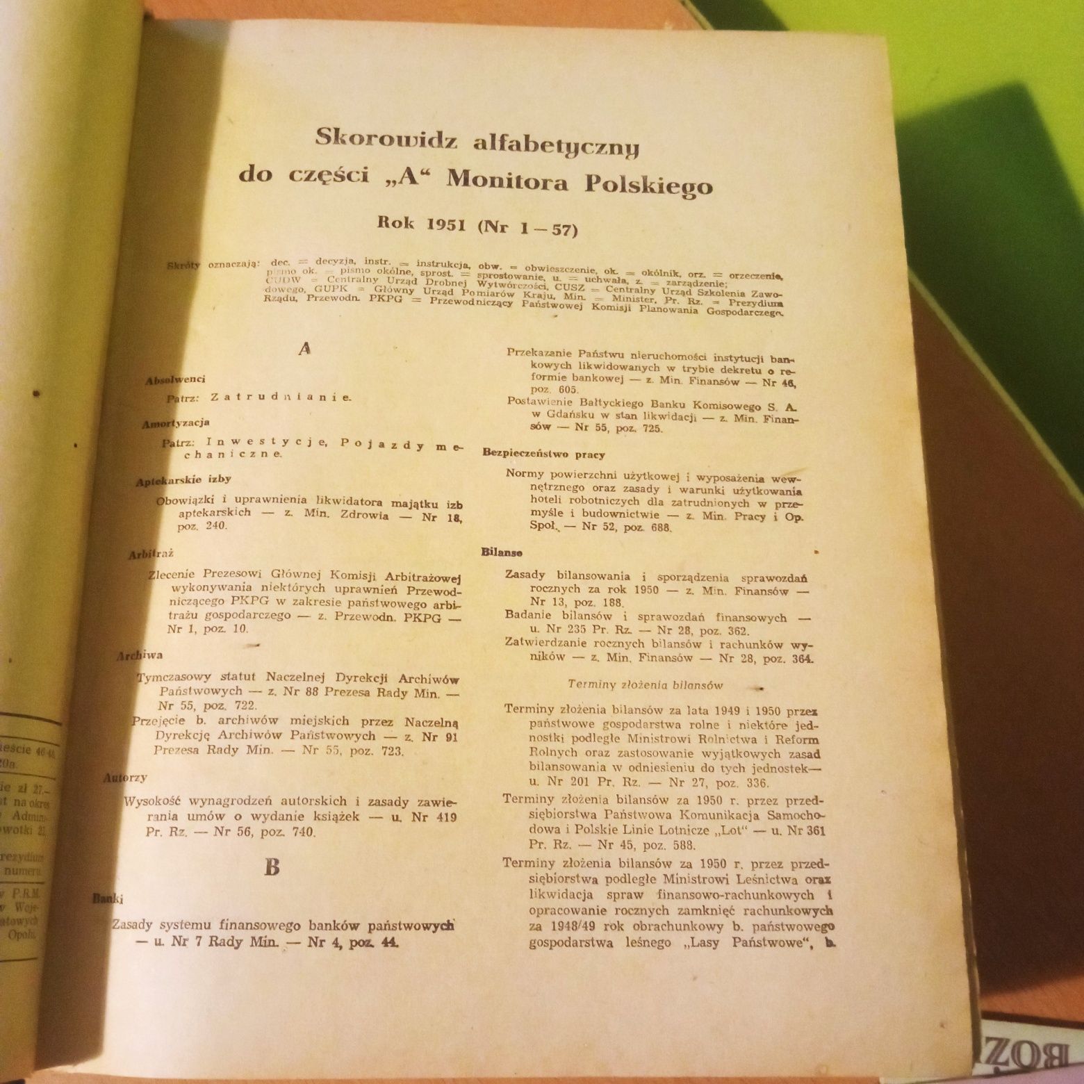 Monitor Polski r 1951 Dziennik Urzędowy Rzeczpospolitej  Polskiej