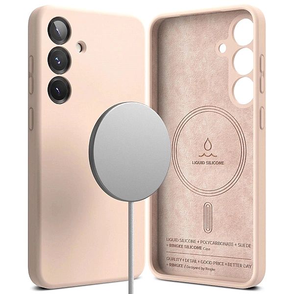 Ringke Silicone Magnetic Magsafe Galaxy S25+ Plus Pink Sand